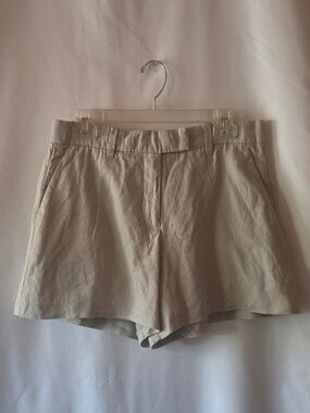 Abercrombie & Fitch Linen Collection Shorts Beige High Waist Lined Size 29/8